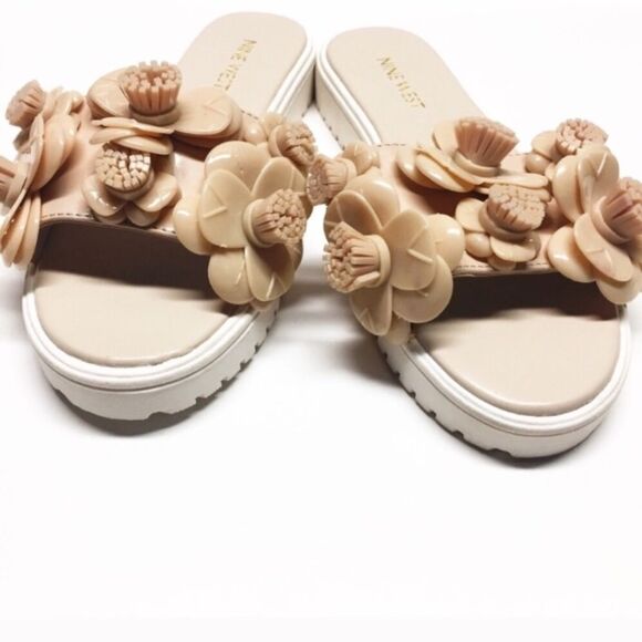 Nine West Neutral Slides Sz 6 Nine West Relly Sandals - Picture 2 of 6